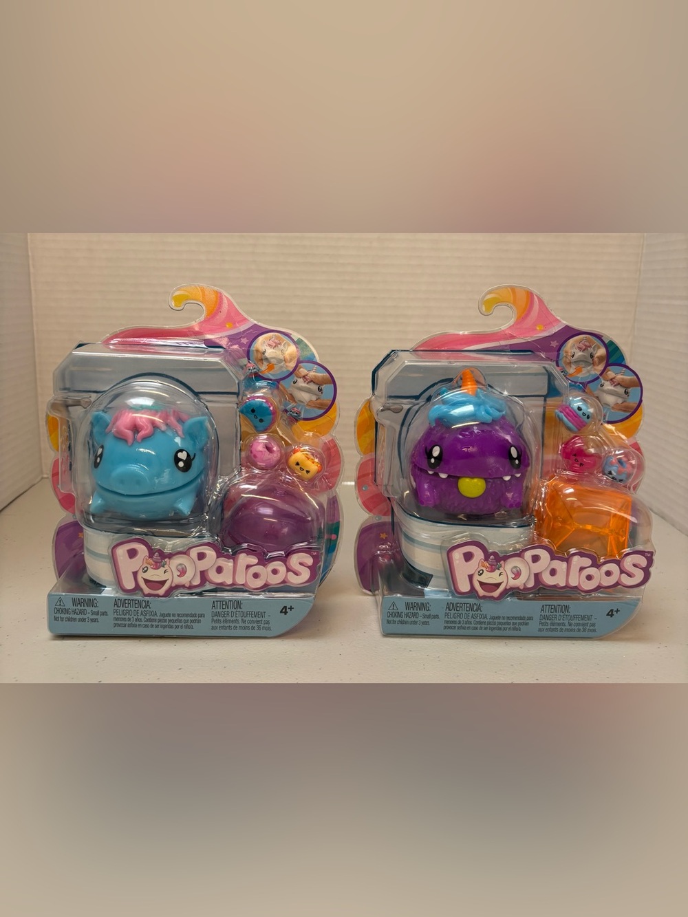 Mattel Pooparoos Blue Pig & Purple Monster GFW08 GFW09 2018 New Sealed